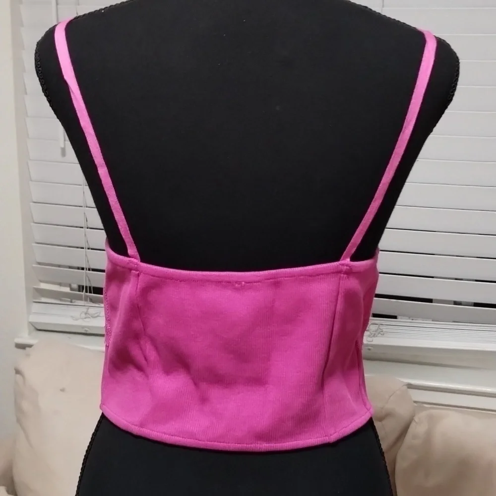 NWT Free People Have My Heart cami Sz M, peekaboo front, gorgeous color